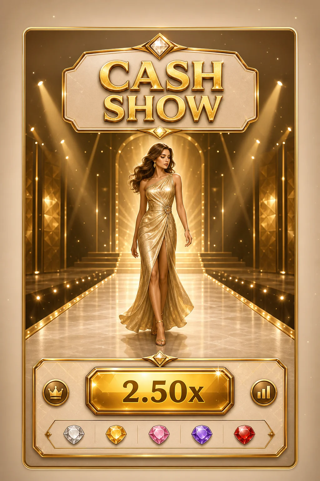 Cash Show screenshot - game show round with a x3.24 multiplier and cash out button